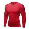 Mallas Deportivas de Manga Larga Transfronterizas para Hombre, Entrenamiento de Carrera, Capa Base para Baloncesto, Forradas de Polar, Forradas de Polar para Adultos, Alta Elasticidad, Secado Rápido, Ropa de Fitness