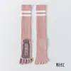 Calcetines de Yoga de Cinco Dedos para Mujer, Calcetines de Compresión Antideslizantes Específicos para Pilates con Dedos Separados, Calcetines Largos para Ciclismo, Calcetines para Pantorrillas de Running