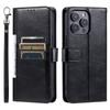Adecuado para iPhone 16 Funda para Teléfono con Portatarjetas tipo Cartera 15Pro Color Sólido Textura de Cuero Tapa Flip 14Promax Funda Protectora