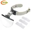 Cuatro Juegos de Lentes de Aumento con Luces LED para Lentes de Aumento de Montura para Cabeza para Lectura, Bordado, Reparación de Tatuajes, Joyería y Tasación de Antigüedades