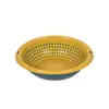 Cesta de escorrer de plástico de camada dupla para atacado, estilo pastoral, espessa, multifuncional para cozinha, cesta de lavagem, cesta de frutas para sala de estar