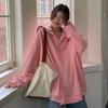 TikTok - Top informal de cuello polo de terciopelo de una pieza de 320 g para mujer, diseño holgado con cremallera coreana para invierno