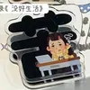 Portanotas de Texto Divertido con Personajes Japoneses Estilo Dibujo Animado Ins Clip Acrílico PP de Doble Cara Portapapeles de Examen Personalizado