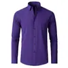 Camisas Sociais Masculinas, Não Amassam, Respiráveis, Camisas de Trabalho Profissionais, Roupas Masculinas com Corte Ajustado ao Corpo, Camisas Casuais Antirrugas, Camisas Masculinas de Manga Longa