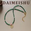 Collar de cuentas de piedra natural con retrato de ojo de circón exquisito transfronterizo europeo y americano, cadena para la clavícula versátil de estilo nicho de lujo ligero