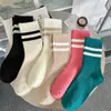 Calcetines Largos para Mujer Mekki Otoño e Invierno Media Pantorrilla Estilo Japonés Rayados Deportivos Primavera y Otoño Calcetines Largos Venta al por Mayor