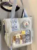 Estilo Universitario Todo Combinable Simple Gran Capacidad Bolsa Mensajera para Libros de Clase Bolso de Hombro Transparente para Mujer Bolso Cruzado Bolso de Dolor