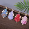 Novo Brocado de Canto Estilo Chinês Abóbora e Cavalo da Fortuna Bordado Dupla Face Pulseira DIY Feita à Mão Pingente Acessórios Pequenos Enfeites Pendurados Atacado