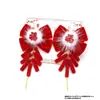 Horquilla Roja de Año Nuevo Estilo Chino para Niños, Adorno para el Cabello de Año Nuevo para Niñas, Accesorios para el Cabello Hanfu Estilo Antiguo, Horquilla con Borla para Niñas Pequeñas