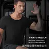Conjunto Deportivo de Chándal para Hombre Europeo y Americano Transfronterizo, Chaleco de Fitness de Manga Corta de Plástico con Cintura Elástica, Túnica Ajustada al Abdomen y Cintura, Moldeador de Sudor Explosivo