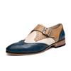 Sapatos Masculinos de Couro Color Block Transfronteiriços, Sapatos Casuais Fashion da Passarela com Bico Fino, Sapatos de Noivo para Casamento, Sapatos de Couro Masculinos de Tamanho Grande