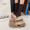 Aumento interno de felpa 2026 Zapatos de pelo estilo coreano para mujer estilo hada otoño e invierno planos de una tira nuevos planos Mary Jane