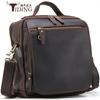 Bolso de hombro de cuero genuino para hombre, personalizado por el fabricante, de gran capacidad, de piel de vaca, informal, de primera capa, bandolera de cuero de Caballo Loco.