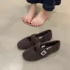 Zapatos de peluche de un solo paso para mujer ropa de exterior 2026 zapatos de invierno zapatos de mujer estilo coreano zapatos Mary Jane con forro polar zapatos para conducir planos