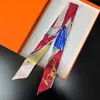 Pañuelo de Seda Sarga Estilo Francés para Mujer, Largo y Estrecho, Diadema Moda Coreana Estilo Ins, Decoración para Bolso, Pañuelo Diagonal, Transfronterizo