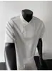 Camiseta de Manga Corta con Cuello Alto, Estilo Americano 2026, Nueva Tendencia de Verano para Jóvenes de Marca, Top Holgado de Manga Media de Peso Pesado para Hombre