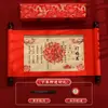 Carta de Noivado Estilo Chinês Rolo de Noivado Retrô Carta de Casamento Manuscrita Grande Dia do Casamento Coleção de Suprimentos para Noivado
