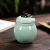 Mini Tarro Sellado de Cerámica Pequeño Tarro de Té Retro Polvo Aromático Polvo Medicinal Botella Vacía Medicina en Cápsulas Cosméticos Botella Dispensadora