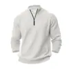 Sudadera con media cremallera Jacquard Cuadrado Pequeño Cuello Alto Casual Pulóver Talla Grande para Hombre Otoño e Invierno 2025 Transfronteriza Europea y Americana