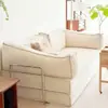 Novo Sofá Reto Modular de Tecido Estilo Meio do Século Sala de Estar Duplo ou Três Lugares Dobrável Dupla Utilização Sofá-Cama Teddy Bloco de Tofu