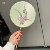Kit de Material DIY para Leque de Seda Conjunto de Acessórios para Estrutura de Leque Redondo de Seda Projeto de Atribuição Seda