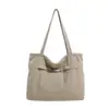 Nova bolsa de lona lavada estilo japonês para mulheres, grande capacidade, bolsa de ombro simples para o dia a dia, bolsa de compras para estudantes