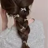 Pinza para el Cabello Plateada con Lazo Pequeño del Mismo Estilo que Zhang Ruonan Pinza Lateral Elegante de Gama Alta Pinza para Cola de Caballo Accesorios para el Cabello Pinza para el Cabello de Mujer
