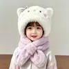 Gorro de felpa cortavientos para niños de invierno, capucha de una pieza engrosada para niños y niñas, gorro de protección para las orejas de bebé cortavientos y cálido
