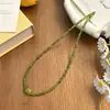 Colar de Contas Cor Abacate Clareador de Verão, Luxo Acessível Nicho Elegante de Alta Qualidade, Corrente de Clavícula com Design Simples Tendência