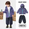 Conjunto de Roupa de Outono para Meninos Jaqueta Infantil Top Calça Comprida Roupa de Bebê para Exterior Outono Tendência