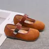Zapatos Individuales para Niñas Estilo Coreano 2026 Primavera/Otoño Retro Versátiles Suela Suave Birken Zapatos Mary Jane de Cuero con Correa Estampado de Leopardo