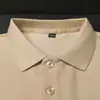 Algodão de fibra longa 40 210g cor sólida jacquard fenda Nova camisa polo masculina top lapela manga curta camiseta atacado