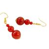 Sentido del diseño degradado rojo paloma cuerpo vítreo calcedonia roja natural ágata aretes aretes