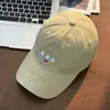 Gorra Mujer 2025 Nueva Linda Conejo Bordado Tridimensional Visera Estilo Coreano Más Fácil de Combinar Circunferencia de Cabeza Grande Parte Superior Dura Gorra de Béisbol