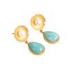 Brincos de gota de água com borla de pedra natural estilo corte retrô personalidade nicho retrô francês brincos de garanhão Advanced Sense Earrings Batch