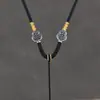 Colgante Tejido a Mano de Calabaza Plateada de Xizang con Cuerda Colgante de Jade Tejido a Mano Cuerda para Collar Colgante de Cuerda Ajustable