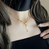Collar Antiguo Francés de Borla Mariposa Dorada para Mujer Estilo Francés Suave Combinable en Todo Estilo Frío Nicho Lujo Ligero Cadena para Clavícula Sin Caída
