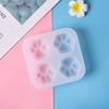 Molde de silicone para garra de gato fofo com cola de cristal faça você mesmo 4 com esfoliante de espelho 2 em 1 novo molde de garra de gato de uma peça