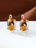 Aretes Ovalados de Diamante Europeos y Americanos, Aretes de Circonita Huevo de Ganso de Cuatro Garras de Lujo Ligero para el Día a Día