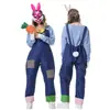 Disfraz de Conejo de Halloween Pascua Carnaval Traje de Monos de Dibujos Animados Disfraz Creativo para Fiesta de Cosplay y Actuación