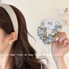 Plata Estilo Ballet ~ Lazo Encaje Anillo para Cabello Intestino Grueso Estilo Coreano para Mujer Sentido de Alta Calidad Marubeni Cabeza Accesorios para el Cabello Gran Titular