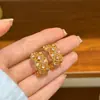 Brincos de Flor Tecida em Forma de C Retro Francês Exquisitos Elegantes Versáteis Leve Luxo Alto Padrão Versátil Argola de Prata 925