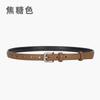 Cinturón Pequeño de Cuero Genuino para Mujer Jeans Moda Cinturón Combinable Delgado Decoración Estilo Ins Retro Simple Cinturón Corea del Sur