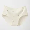 Ropa interior floral para mujer de algodón puro grado A, seda de morera antibacteriana 10A con entrepierna extendida, tiro medio, ropa interior de algodón puro para mujer, venta al por mayor