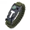 Pulseras de Paracord para Hombres y Mujeres-Pulsera de Paracord de Supervivencia Ajustable con Cordón de Nylon de Supervivencia de 10 pies, Iniciador de Fuego de Pedernal, Brújula, Silbato y Rascador-Equipo para Acampar, Senderismo, Pesca y Viajes