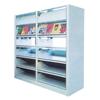 Estantería móvil periódica de acero de una pieza, doble cara, 6 niveles, estantería para revistas de biblioteca escolar, gabinete para periódicos