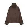 Atacado de fabricante de roupas femininas transfronteiriço 2026 novo trench coat curto de lapela dupla estilo europeu e americano