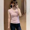 Conjunto estilo coreano: camiseta de manga corta con cuello en V de color albaricoque para mujer, diseño de verano ajustado, top corto de punto adelgazante