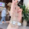 Peneira Quadrada Totalmente Cravejada de Diamantes de Alta Qualidade Corrente de Celular de Cristal Bolsa Pequena Capa Curta de Celular Cordão Bolsa de Luxo Acessível Chaveiro