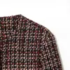 Exportación Transfronteriza Ropa de Mujer Otoño 2025 Europea y Americana Cuello Redondo Mangas Largas con Cinturón Chaqueta Mixta Chaqueta para Mujer K526113